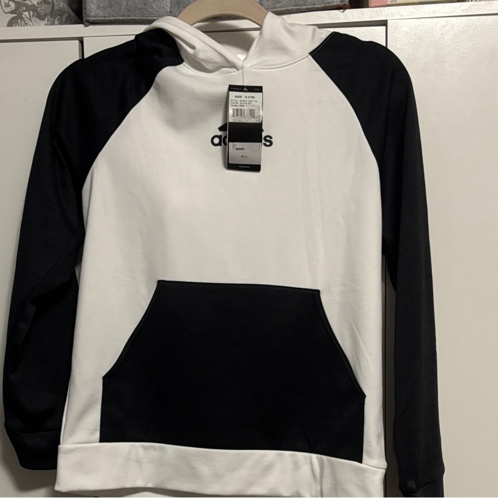 Adidas Monochrome Hoodie with Front Pocket